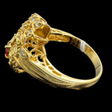 Ruby Ladies' Ring 18K Yellow Gold Ruby=0.2 & 22 Diamonds=0.5 / 4.9grm