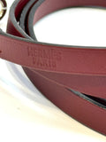 Hermes Burgundy Leather Bracelet