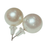 PT900 White South Sea Pearl Earrings 12to12.7MM 2.7G