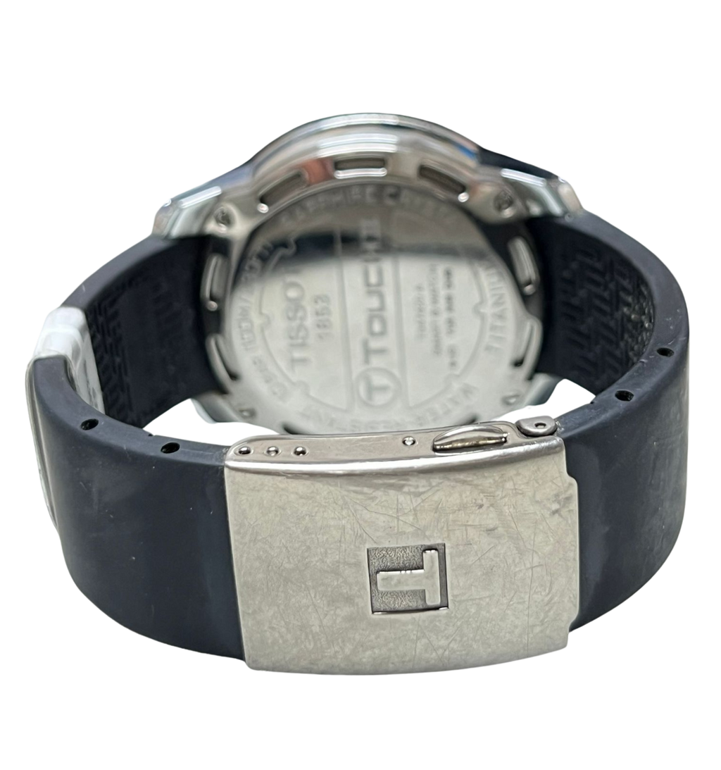 Tissot T Touch II Titanium Watch Black Carbon Fiber Dial Rubber Strap