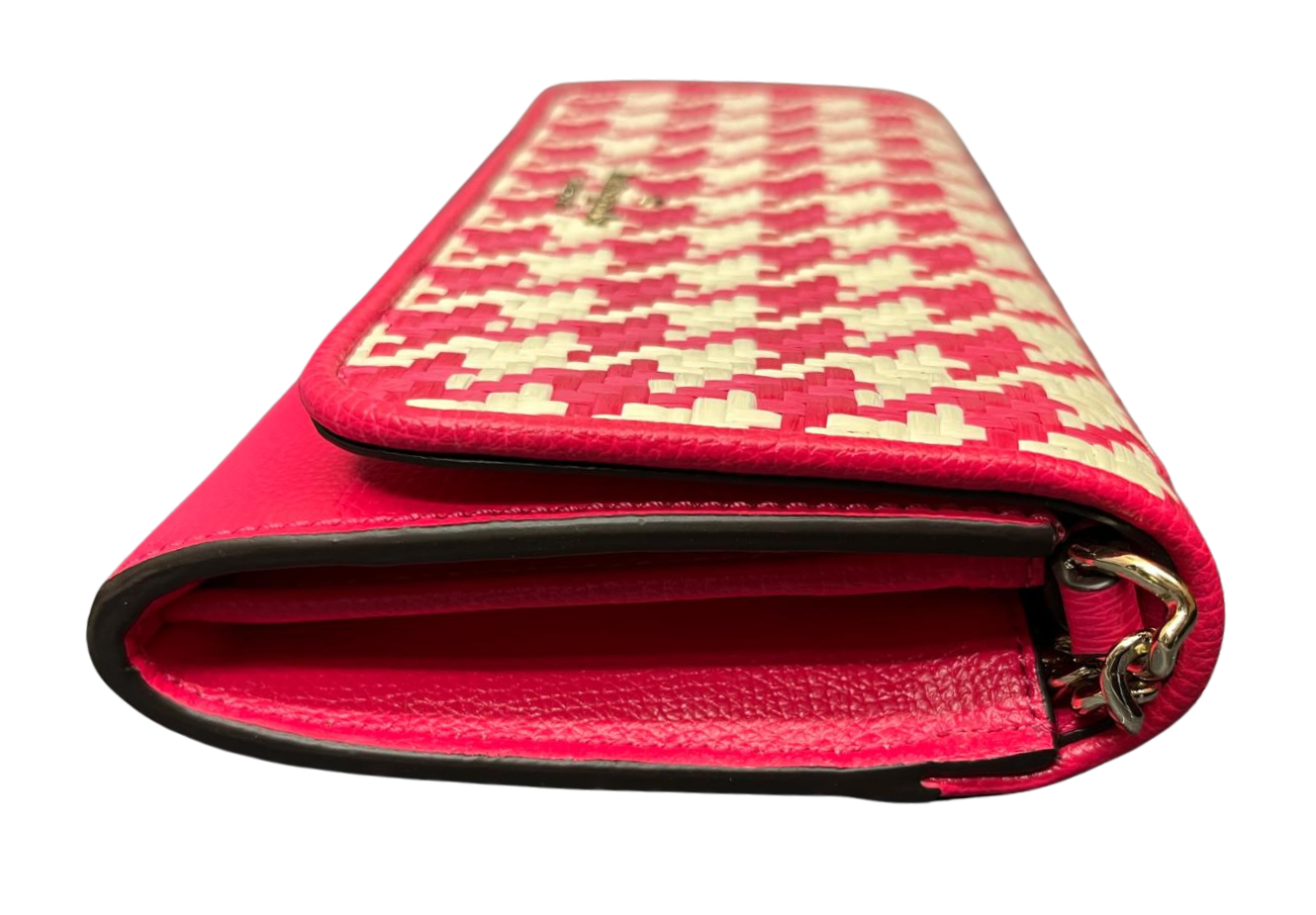 Kate Spade Darcy Chain Wallet Crossbody Pink Houndstooth
