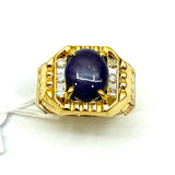 850YG Star Sapphire & Diamond Ring