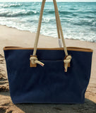 Michael Kors Large Marina Blue Canvas Tote