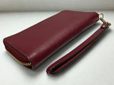Michael Kors Jet Set Travel Leather Zip Around Continental Wallet Maroon