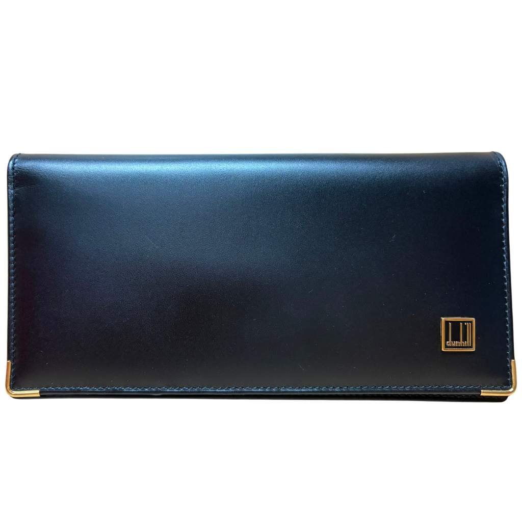Dunhill Long Wallet Gold Tone Metal Corner