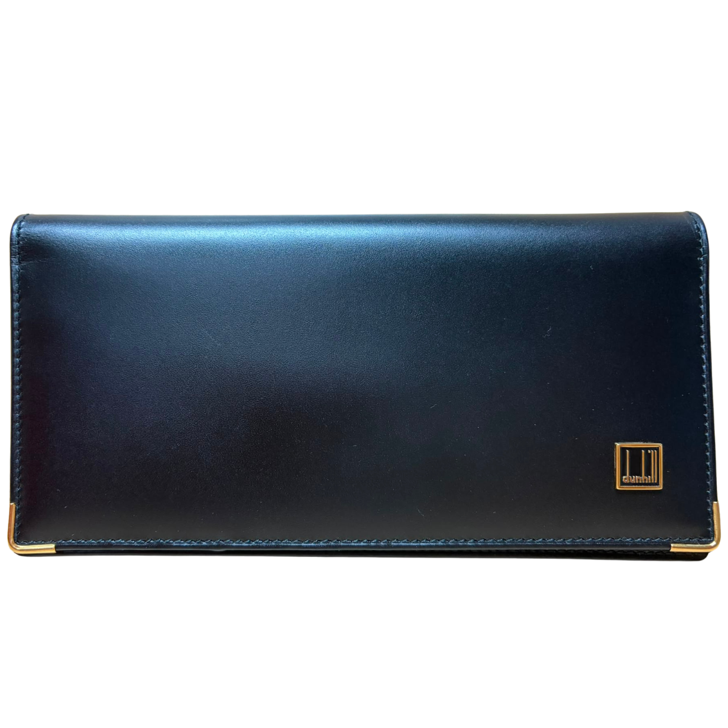 Dunhill Long Wallet Gold Tone Metal Corner