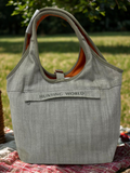 HUNTING WORLD Reversible Save The Elephant Canvas And Nylon Handbag