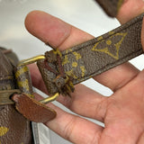 Louis Vuitton, M45244 Brown Leather Monogram Shoulder Bag