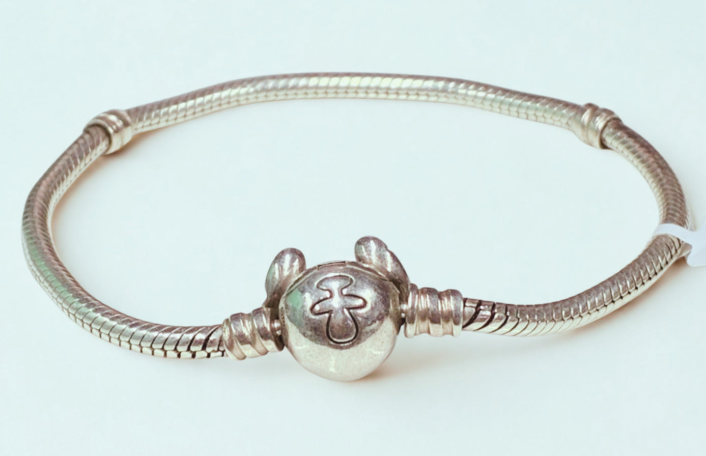 Sterling Silver Pandora  Disney Stitch Snake Chain Bracelet