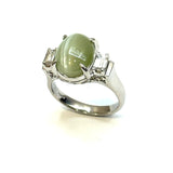 PT900 Chrysoberyl Cat's Eye & Diamond Ring