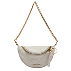 Charles And Keith CK2801510643 Wrinkled Effect Half Moon Crossbody Bag