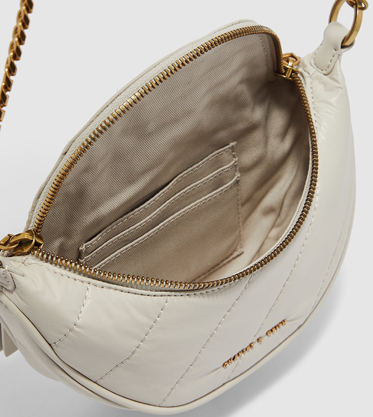 Charles And Keith CK2801510643 Wrinkled Effect Half Moon Crossbody Bag
