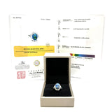 PT900 Black Opal & Diamond Ring