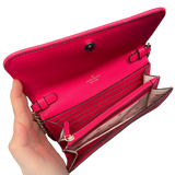 Kate Spade Darcy Chain Wallet Crossbody Pink Houndstooth