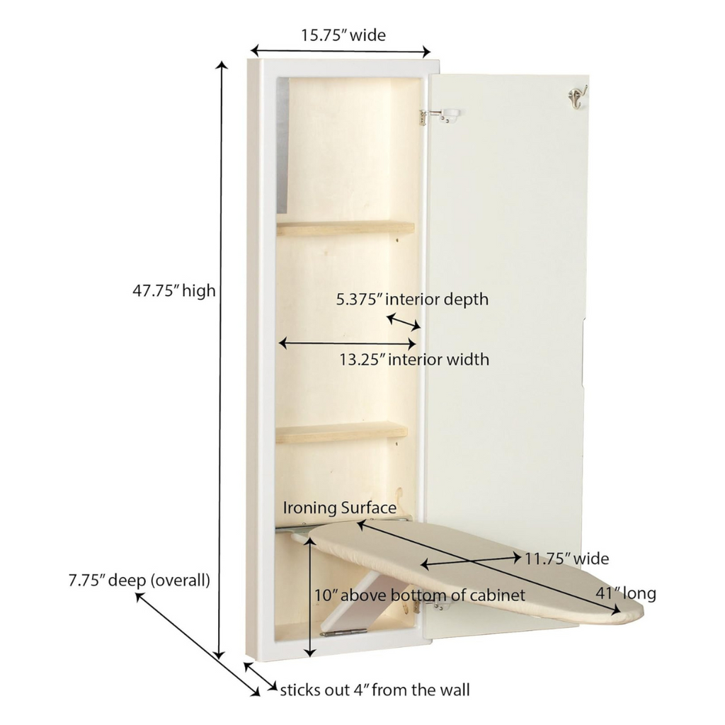 Household Essentials Stowaway in-Wall Ironing Board Finish: White