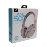 Vinnfier ANC 500 BT Wireless Bluetooth Active Noise-Cancelling Over-Ear Headphone Beige