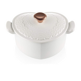 Le Creuset Cocotte D'amour Lace Relief Love Pot, Cotton White