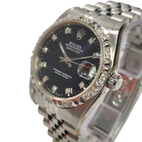 Rolex Ref: 78240 Datejust 31 Diamond Dial Automatic Watch Custom Diamond Bezel 31mm