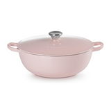 Le Creuset Marmite Cast Iron Soup Pot Casserole with Lid, 26cm, Chiffon Pink