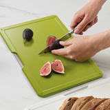 Joseph Joseph Folio Slim 3-Piece Under Shelf, Space Saving Color coded Kitchen Cutting Board Set, Multicolor, Large