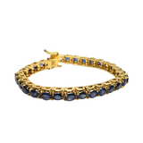 585YG Blue Sapphire Bracelet W/Cert