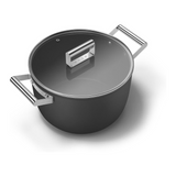 Smeg CKFC2611BLM Non-Stick Casserole with Lid, 26cm, Black