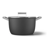 Smeg CKFC2611BLM Non-Stick Casserole with Lid, 26cm, Black