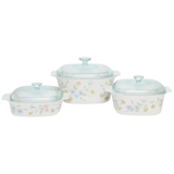 Corningware Classics Pastel Bouquet 6 Piece Covered Casserole Set-A-140-93