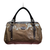 Tod's Patent Brown 4 Studs Leather Tote Bag