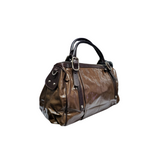 Tod's Patent Brown 4 Studs Leather Tote Bag