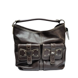 Marc By Marc Jacobs MJ Buckle Flaps Brown Leather Shoulder Bag