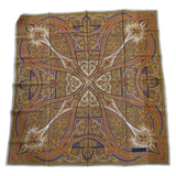 Yves Saint Laurent Scarf Brown Paisley Design 85cm x 85cm