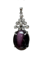 750WG Cats Eye And Diamond Pendant 10.5GM