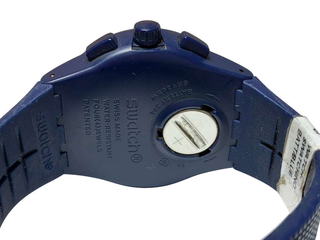 Swatch Mens Camoblu SUSN414 Blue Silicone Swiss Quartz Fashion Watch