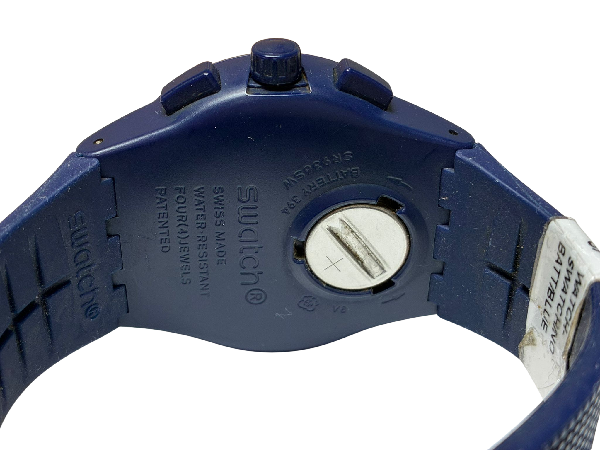 Swatch Mens Camoblu SUSN414 Blue Silicone Swiss Quartz Fashion Watch