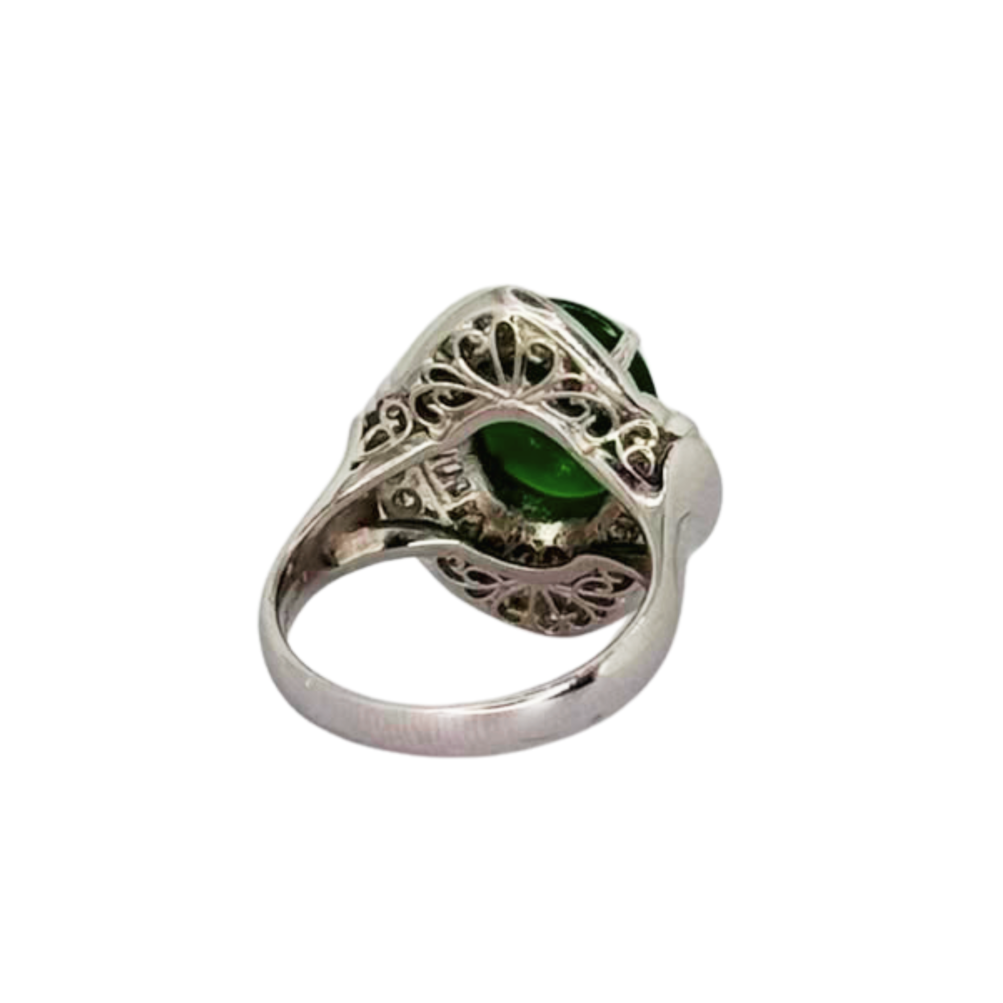 PT900 Burma Jadeite A Jade=3.368ct, Diamonds=1.31cts Ring With Cert