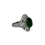 PT900 Burma Jadeite A Jade=3.368ct, Diamonds=1.31cts Ring With Cert