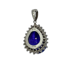 PT900 Tanzanite1=9.79cts, Diamond=0.49cts With Cert