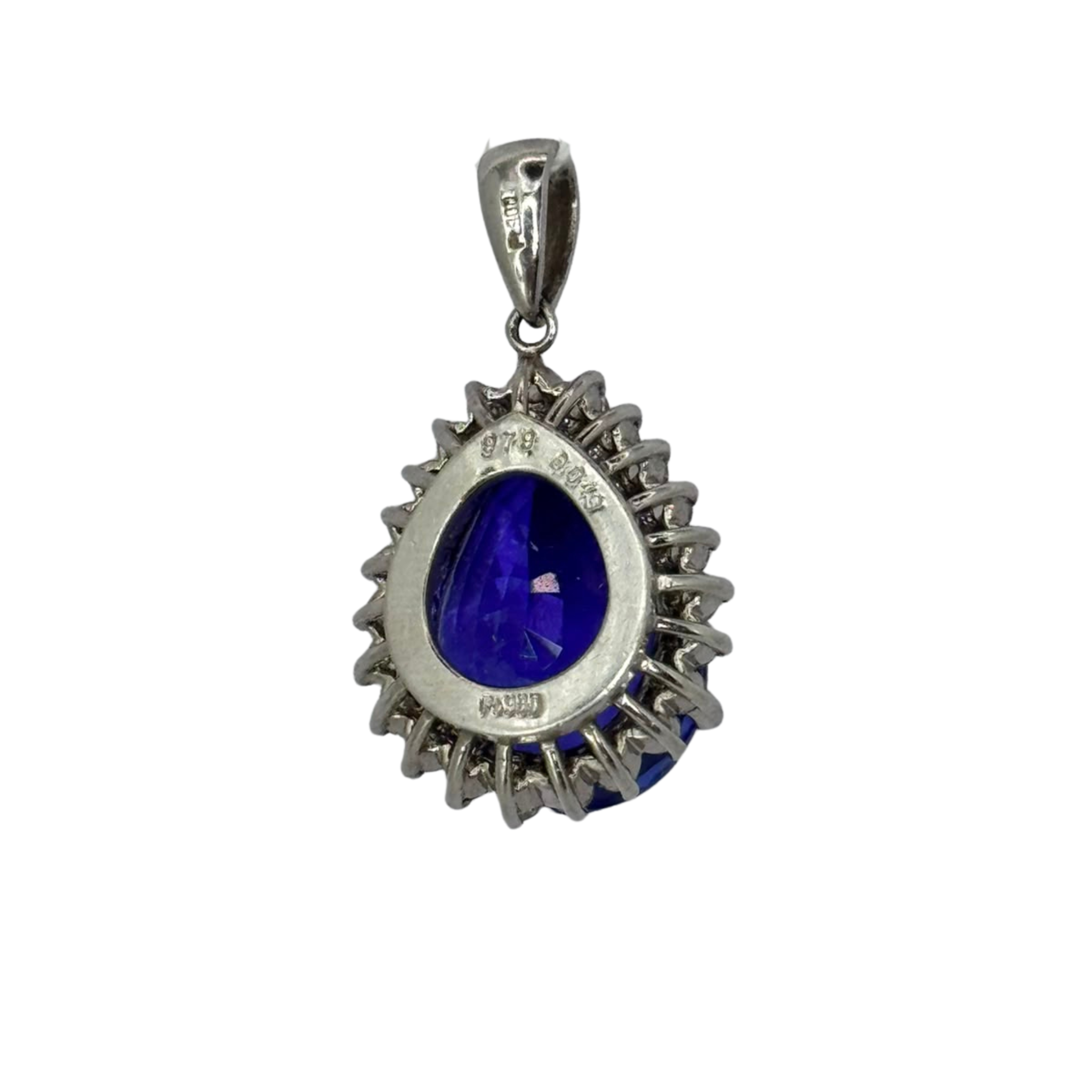 PT900 Tanzanite1=9.79cts, Diamond=0.49cts With Cert