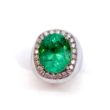 750WG Emerald & Diamond Ring