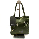 Prada, Thistle Pattern Green Tote Bag