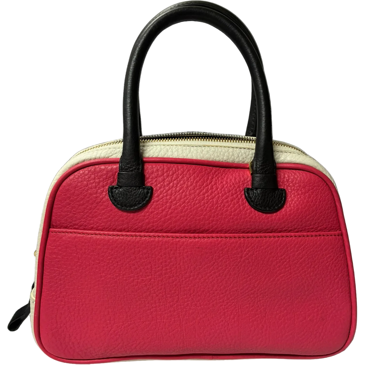 Paule Ka Two Tone Color Block Bowler Boston Satchel Bag