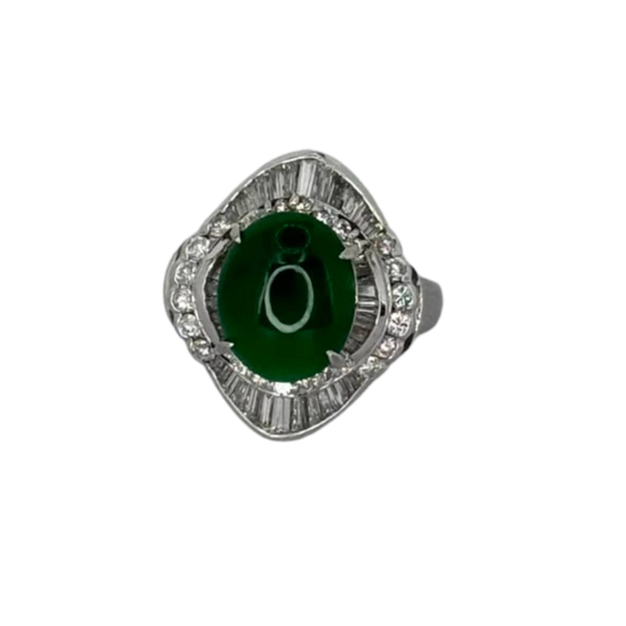 PT900 Burma Jadeite A Jade=3.368ct, Diamonds=1.31cts Ring With Cert