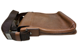 Salvatore Ferragamo Revival Leather Messenger Bag Textured Brown Leather
