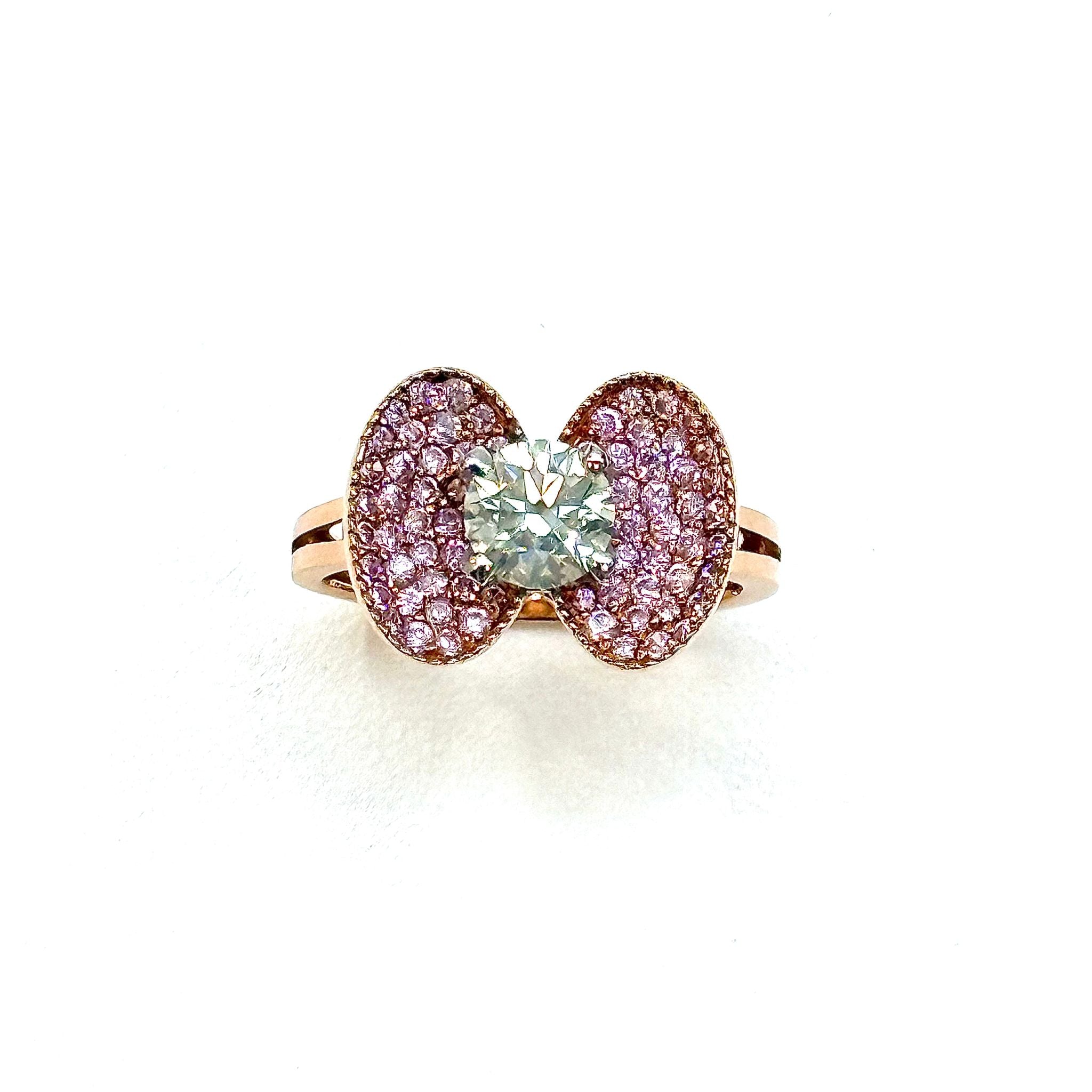 18K YG Pink Cubic Zircon Ring Secondary image