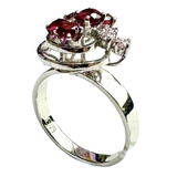 14K White Gold Ruby Diamond Lady Ring