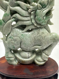 Collectible "A" Jade Kiring With Base Display Figurine