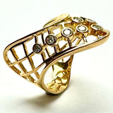 20K Yellow Gold Diamond Lady Ring