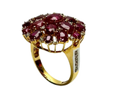 18K Yellow Gold Ruby Diamond Lady Ring (Cert)