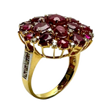 18K Yellow Gold Ruby Diamond Lady Ring (Cert)